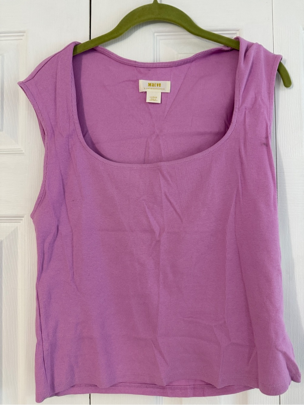 Anthropologie Maeve Lilac Scoop Neck Ribbed Tank